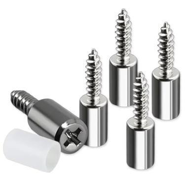 Imagem de Kit 30 Parafusos Pino Para Prateleiras Suporte com Manga Antiderrapante em Silicone Madeira