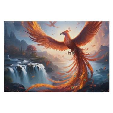 Imagem de CEBUGI Tapete de área 60 x 90 cm macio lavável tapete antiderrapante com suporte de borracha tapetes de área de pássaros para sala de estar, quarto, decoração de casa