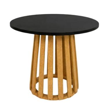 Imagem de Mesa Buffet Ripada Pequena 45x40cm Para Festas Eventos Casamento Aniversário Bolo Doces Rústico Decoração Balcão Mdf Jt Home (TAMPO PRETO)