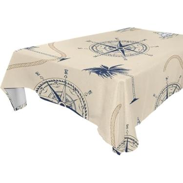 Imagem de Burbuja Toalha de mesa de paisagens tropicais, toalha de mesa retangular, anti-rugas, grossa para decoração de jantar, cozinha, festa, 152 x 274 cm