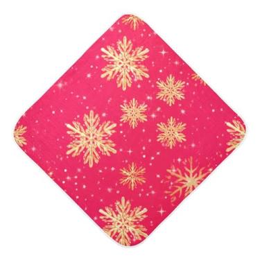 Imagem de Burbuja Toalha de banho para bebês flocos de neve - Toalha com capuz de musselina macia e absorvente para recém-nascidos, 89 x 89 cm