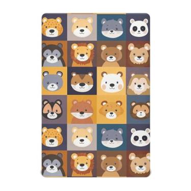 Imagem de STAYTOP Lençóis de berço de animais fofos para meninos e meninas, lençol com elástico para berço padrão e colchão infantil, lençol de microfibra supermacia 132 × 71 cm