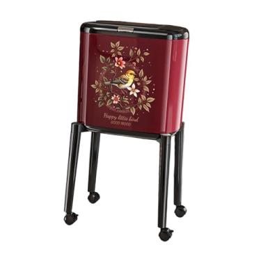 Imagem de Ｂｅｓｇａ Lixeira de cozinha com rodinhas e pés, cesto de lixo multiuso para reciclagem, lixeira para sala de estar, quarto e restaurantes, Vermelho