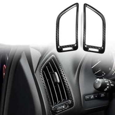 Imagem de FINMOKAL Adesivo de acabamento de saída de ar condicionado lateral para painel de carro de fibra de carbono compatível com Infiniti Q50 Q60 2015-2022, preto