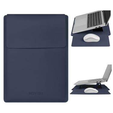 Imagem de HoYiXi Capa para laptop de 15,6 polegadas de couro PU com suporte compatível com MacBook Pro 16/15,4 polegadas, MacBook Pro 15, Mac Air 15/Dell, Matebook, Asus, bolsa para laptop de 15 a 16 polegadas