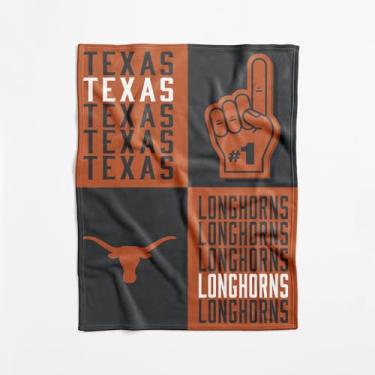 Imagem de Cobertor para bebê NCAA Texas Longhorns oficialmente licenciado, 101 x 127 cm, poliéster leve e macio, design dominó