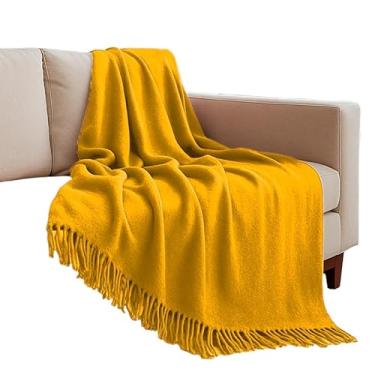 Imagem de Manta 2,40m x 1,80m Gigante Para Sofá Luxo King Tipo Capa Protetora Algodão- Revestimento Luxuoso para Sala de Estar(Amarelo)