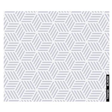 Imagem de Mouse Pad Gamer de Vidro SPEED GLACIER Profissional 49x42 Premium Branco Preto Hexágono Titorion (Branco Hexágono)