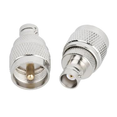 Imagem de 2 peças BNC para adaptador coaxial UHF, conector de cabo coaxial BNC fêmea para UHF macho adaptador RF