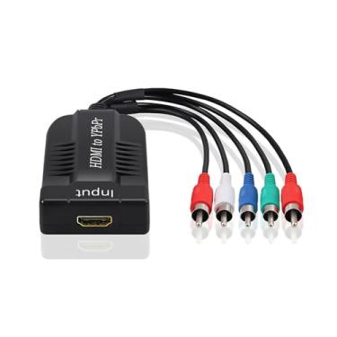 Imagem de ZEZEFUFU Conversor HDMI para YPBPR macho HDMI para vídeo componente 5RCA RGB conversor + conversor de áudio R/L para TV Box, gravadores de DVD