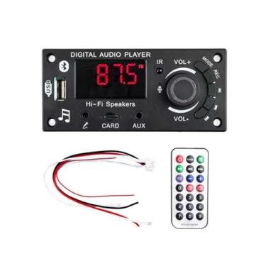 Imagem de Placa decodificadora de amplificador Bluetooth, placa decodificadora MP3 com controle remoto