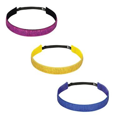 Imagem de BaniBands Pacote com 3 faixas de cabelo femininas esportivas | Perfeita para treino, ioga, suor, academia, corrida, corrida, corrida, corrida, sem faixa deslizante | Feita nos EUA | Azul royal