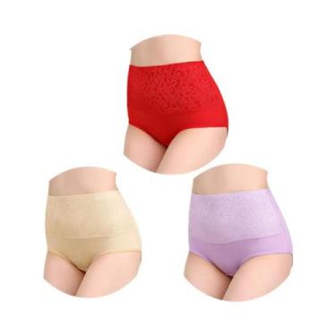 Imagem de Calcinhas De Algodão plus Size Para Mulheres, Cintura Alta, Cuecas Abd