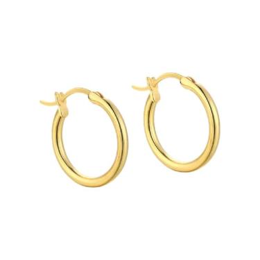 Imagem de GemKing DY110043-S-G-NA Brincos de argola torcida de prata brincos de design exclusivo da moda luxuosa com joias de presente rosa banhado a ouro brilhante para amantes, Prata esterlina, Sem pedra
