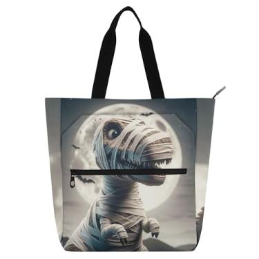 Imagem de GAIGEO Bolsa de ombro reutilizável para crianças e mulheres, com zíper, lona, escola, trabalho, viagem, mochila de ombro reutilizável