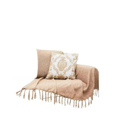 Imagem de Manta para Sofá Gigante 2,40x1,80m Casal Algodão Macio Decorativa(Caramelo)