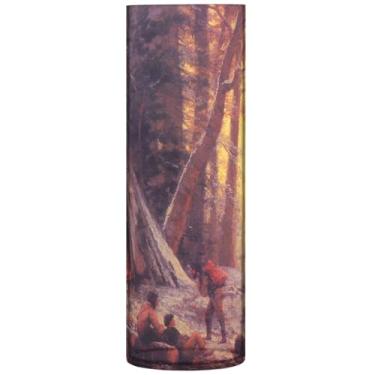 Imagem de Bierstadt Albert Moose Hunters Camp Vasos de flores decorativos cilíndricos grande vaso de plástico bonito personalizado exclusivo decoração de flores modernas, 30 cm x 9,9 cm