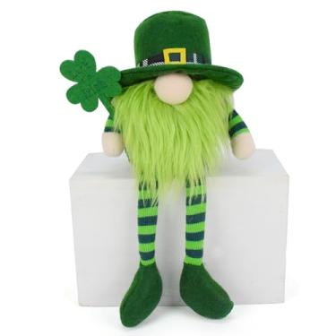 Imagem de Vytina Adoráveis gnomos do dia de São Patrício, decorações de pelúcia, duende irlandês, sorte, gnomo verde, elfo, adornos tomte suecos, para decoração de casa no dia de São Patrício