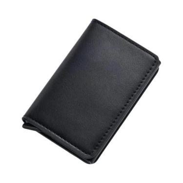 Imagem de Carteira Masculina Slim De Alumínio Com RFID, Porta-Cartões De Fibra D