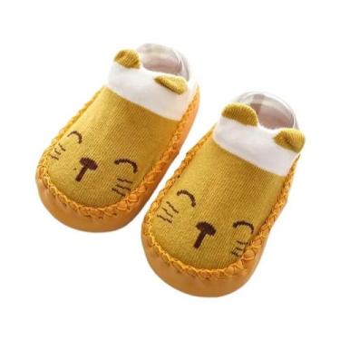 Imagem de Meias Pantufas Unissex Para Bebês Com Solas De Borracha Antiderrapante