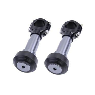Imagem de Barras de colisão de fixação para motocicleta, proteções antiimpacto de liga de alumínio resistente para tubos de 25 mm-32 mm, conjunto universal de 2 (B par grande de titânio para tubos de 28-33 mm)