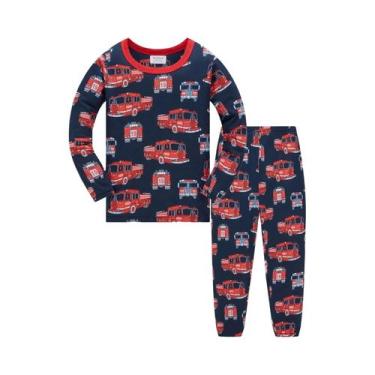 Imagem de Conjunto De Pijama Infantil 100% Algodão Com Estampa De Desenho Animad