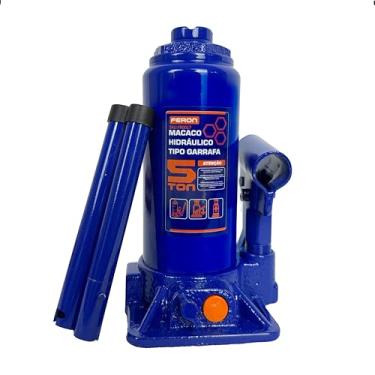 Imagem de Macaco Garrafa Hidráulico 5 Toneladas Feron Reforçado para Elevação Pesada Automotiva e Uso Profissional