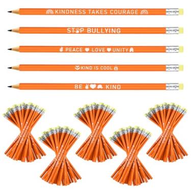 Imagem de AmazingSpark 200 lápis de conscientização antibullying para dia da unidade a granel contra o bullying, unissex, laranja, motivacional para mulheres e homens, atividades educativas de aprendizagem