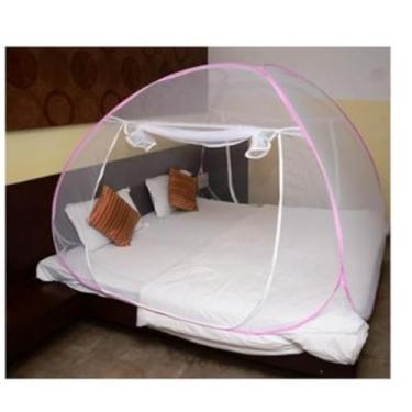 Imagem de Mosquiteiro dobrável para cama King e Queen, tenda portátil com fechamento prático, proteção contra insetos, fácil montagem e transporte (1.5m*2.0m aleatório)