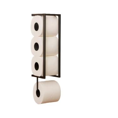 Imagem de Porta Papel Higienico，Acomoda Quatro Rolos de Papel Toalha，FáCil de Instalar，AçO Carbono，Mantenha Seu Banheiro Limpo e Arrumado(TX)
