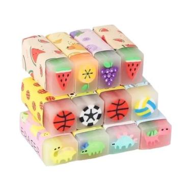 Imagem de Apagadores De Lápis Em Forma De Dinossauro E Frutas, Conjunto De 12 Pe