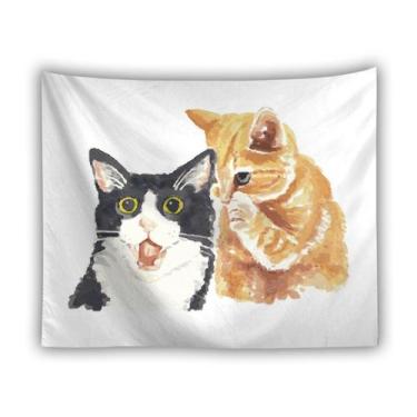 Imagem de Microtecido de parede Tapeçaria Animal Cat 150x150cm para quarto - yiw