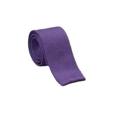 Imagem de Gravata Masculina Slim De Malha Lisa Em Cores Sólidas, Preta E Vermelh