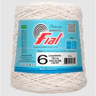 Imagem de Kit 6 Barbantes Fial Nº6 700 Gramas, 98 Cru