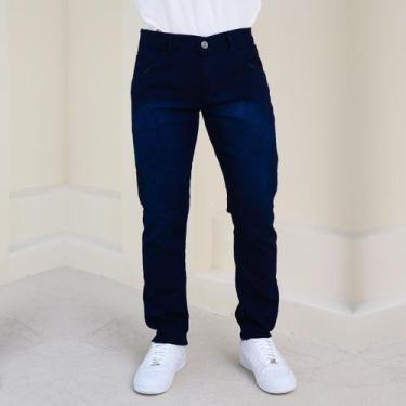 Imagem de Calça Jeans Masculina Azul Pistolado Amaciado - Ss Jeans, Azul, 40