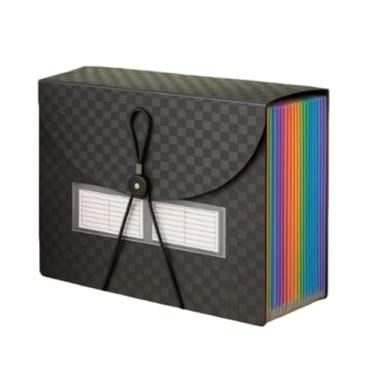 Imagem de Organizador de 600 Folhas A4 Pasta Arquivo 12 Divisórias Pasta Sanfonada para Escritório, Casa e Escola, Facilita Classificação de Documentos e Recibos(preto)