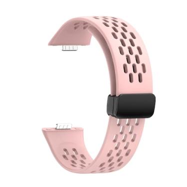Imagem de RORFFK Pulseira de silicone com fivela dobrável para Huawei Watch Fit 3, pulseira esportiva HUAWEI Fit3 (rosa)
