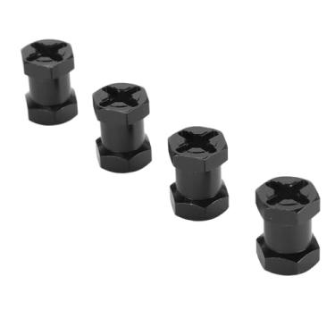 Imagem de HUIOP Extensões de Cubo Hexagonal RC, Espaçadores Hexagonais de Roda 4 Unidades 12 Mm, Liga Alumínio, para AXIAL, HSP, Redcat, Tamiya, HPI, Tamanho Pequeno, Peso Leve, (Preta)