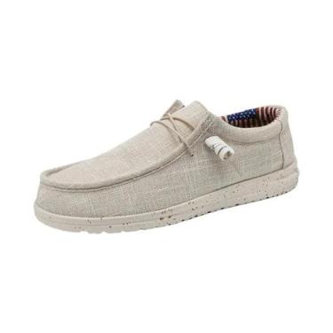 Imagem de Mocassins Casuais Masculinos De Lona Slip-On Confortáveis E Antiderrap