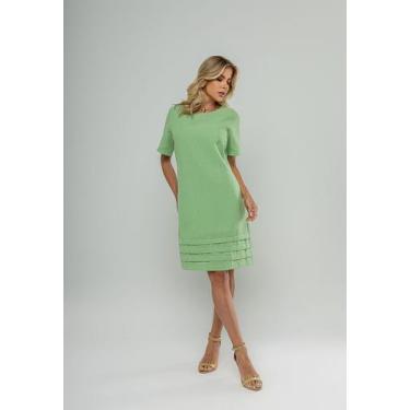Imagem de Vestido Curto Com Pregas Na Barra Verde Salvatore, G