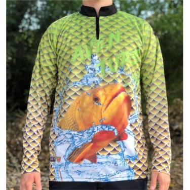 Imagem de Camiseta de Pesca Dourado Verde - FPS 50 + UV - Ref. 46 - Masculina  -