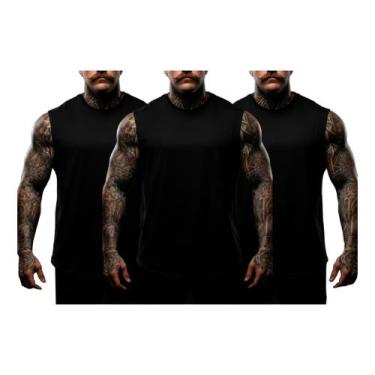 Imagem de Kit 3 Regata Masculina Machão Streetwear Lisa Básica 3008 - Camisa Ove