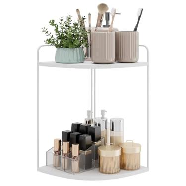 Imagem de Forest Angle Organizador de balcão de banheiro, organizador de bancada, organizadores de penteadeira, armazenamento de banheiro, organizadores de pia de banheiro, prateleira de balcão, prateleiras de