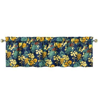 Imagem de Tapesb Saia de cozinha com flores florais engraçadas pequenas cortinas de janela sobre a pia essenciais para decoração de cozinha, quarto, lavanderia, 46 x 137 cm