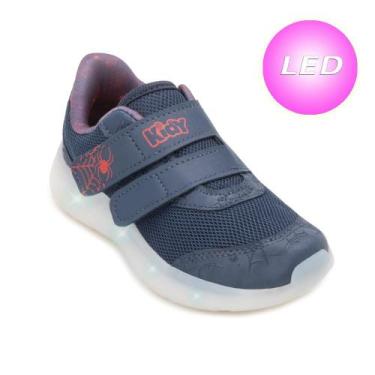 Imagem de Tênis Led Kidy M-V Flex Light Infantil KD25-02002, 27, Marinho, Vermel