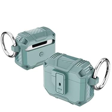 Imagem de iDOMi Capa compatível com AirPods 4 gerações, interruptor de pressão automático com absorção de choque de grau militar seguro para AirPods 4, capa de carregamento 2024, verde + verde