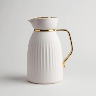 Imagem de Garrafa Térmica Mônaco Bravatti 1L FastClick Quente e Frio, Off White