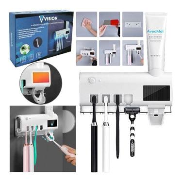 Imagem de Porta Dispenser Escova Dentes Esterilizador UV e Placa Solar - Vision 