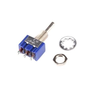 Imagem de POWTAXBJGD Interruptor de alternância MTS-102/103/202/203 de 1,5 metros/1,8 m, duas/três engrenagens, único/duplo, interruptor basculante azul ON-ON ON-Off-ON (MTS-103 3PIN)