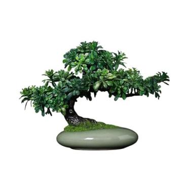 Imagem de Plantas falsas em vasos pequenos ornamentos de vegetação falsa decoração de árvore decoração de mesa Feng Shui decorações decoração